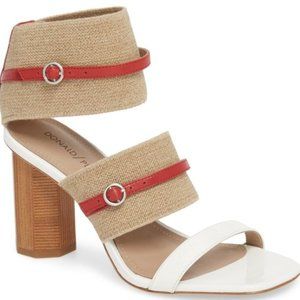 Donald Pliner Edie Leather Sandal Natural Linen8.5